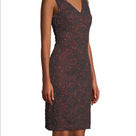 Donna Ricco Women’s Shimmering Floral Dress NWT 10 - Picture 4 of 5